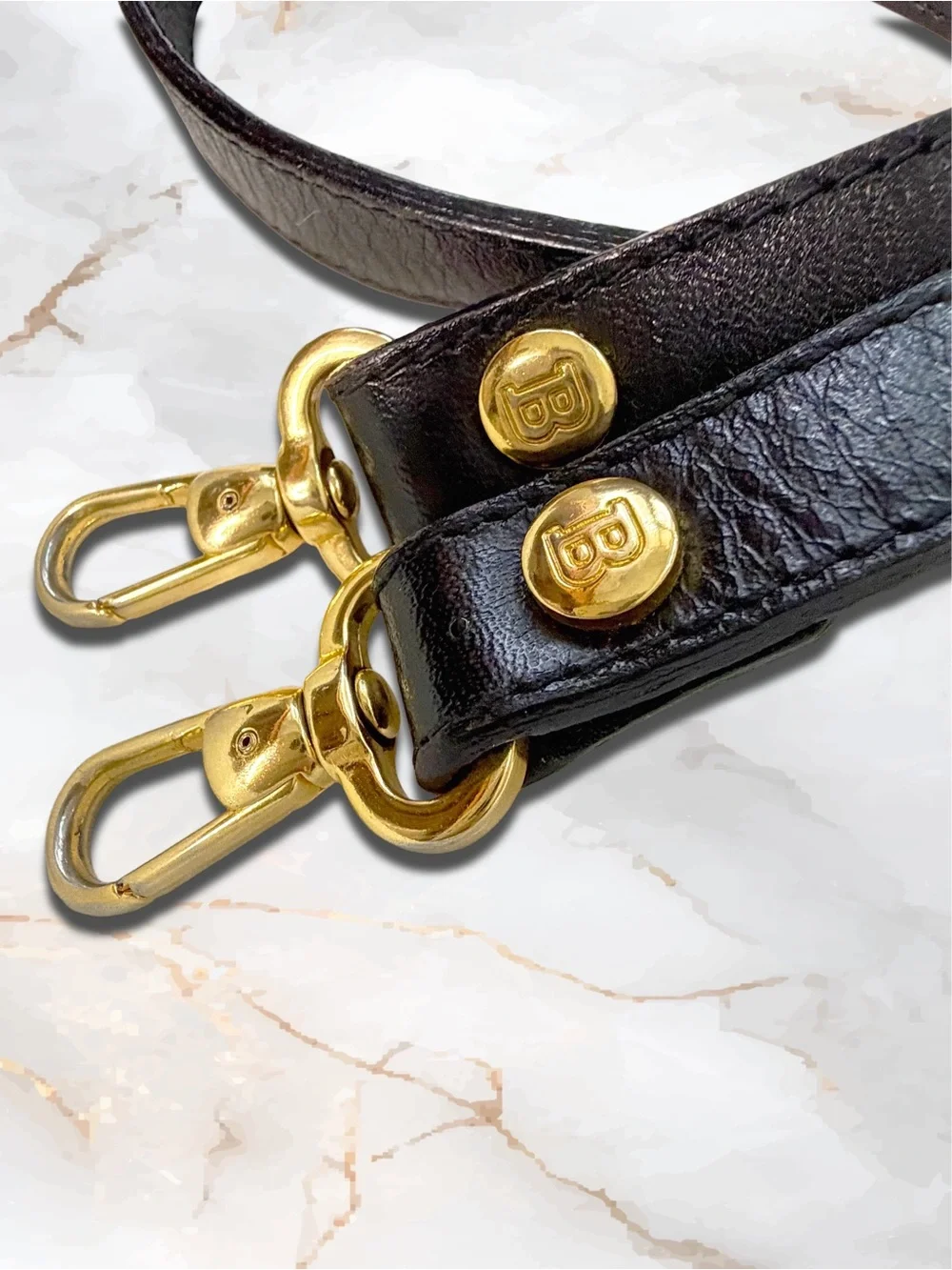 Vintage BALLY Black Leather 2-Way Satchel Crossbody East West Bag Italian Made